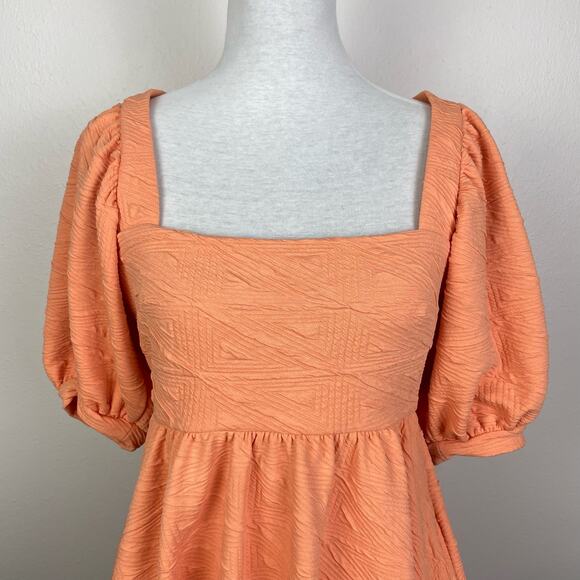 Free People | Violet Square Neck Short Puffed Sleeve TieBack Mini Babydoll Dress - Picture 4 of 11